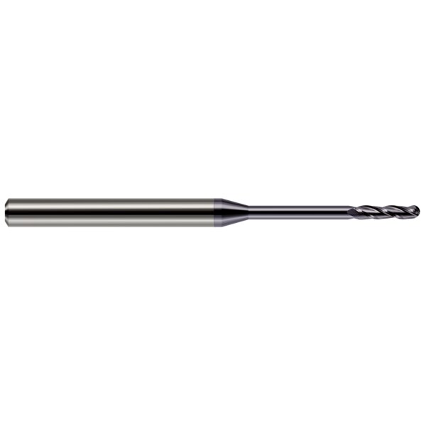 Miniature End Mill - Ball - Long Reach, Long Flute, 0.0500", Number of Flutes: 3